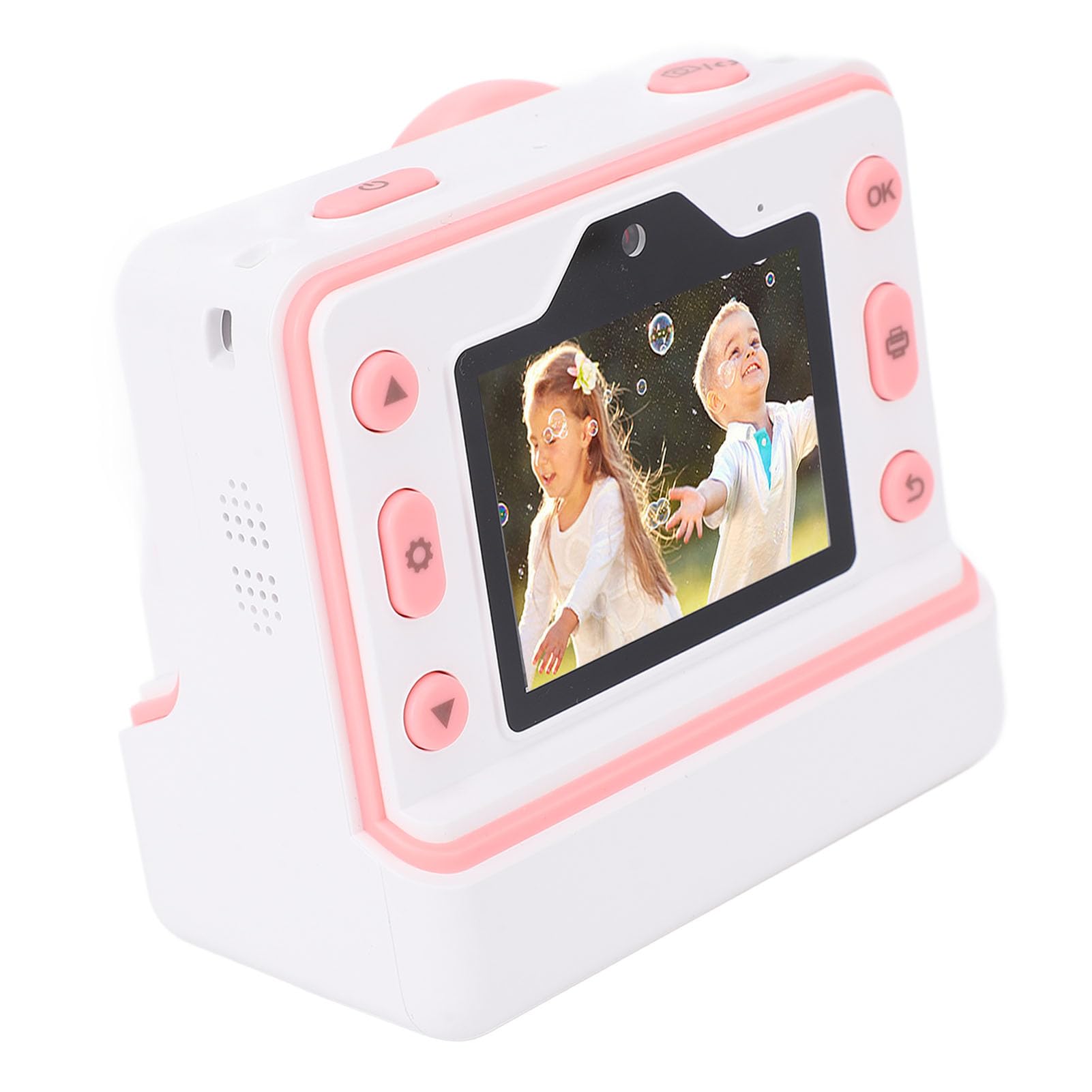 Bewinner Fotocamera a Stampa Istantanea in Materiale ABS da 48 MP con 3 Rotoli di Carta da Stampa, Schermo HD, Foto in Bianco e per Ragazze e Ragazzi (PINK)