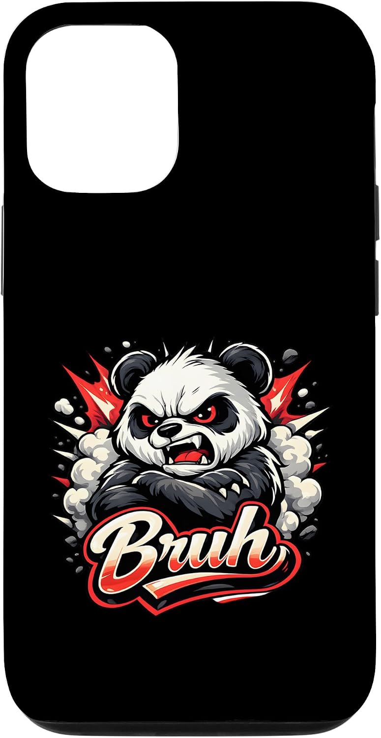 Bruh Panda Gen Alpha Humor Funny Animal Moment Trending Meme Case for iPhone 12/12 Pro
