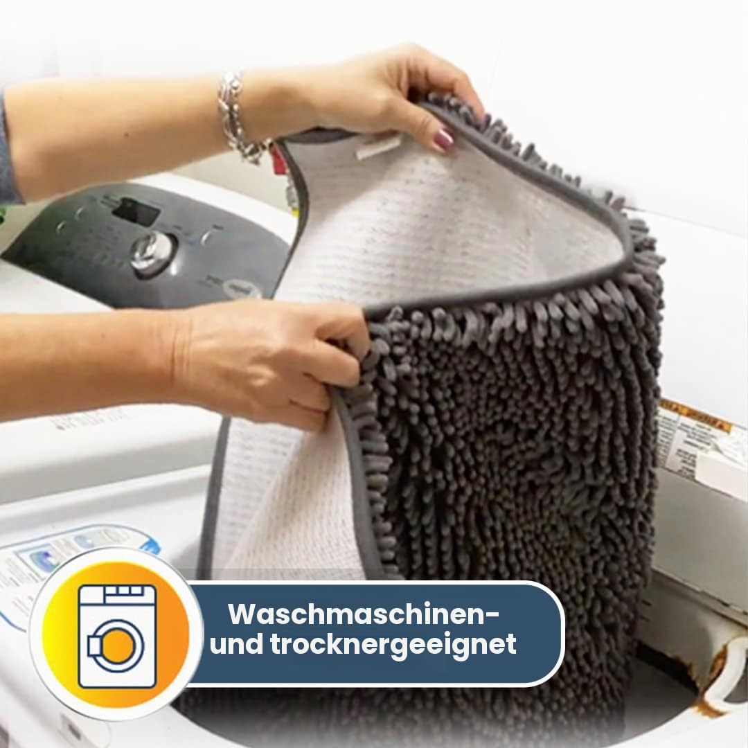 Muddy Mat® Shown On TV sehr saugfähige Mikrofaser-Fußmatte und Haustierteppich, rutschfest, dick, waschbar, für Küche, Badezimmer, Schlafzimmer, drinnen und draußen, Grau, Größe M, 76,2 x 48,3 cm