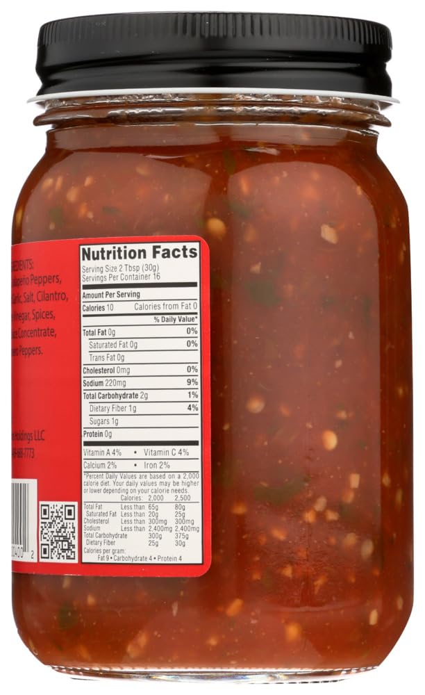 Mateo's Gourmet Salsa 16oz Glass Jar (Pack of 3) Select Heat Level Below (Hot)