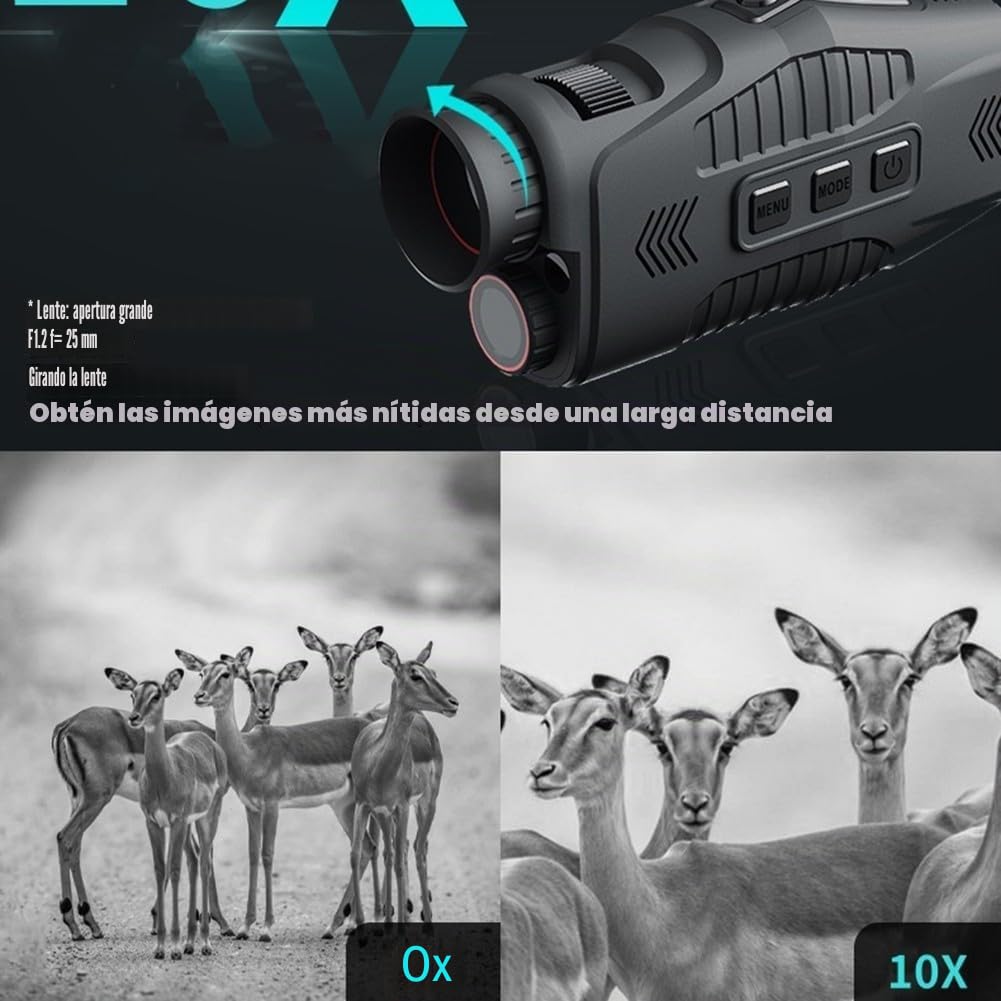SPORTARC Monocular para dispositivo de visión nocturna, resolución de 1080p, zoom digital, distancia de visión de 800 m