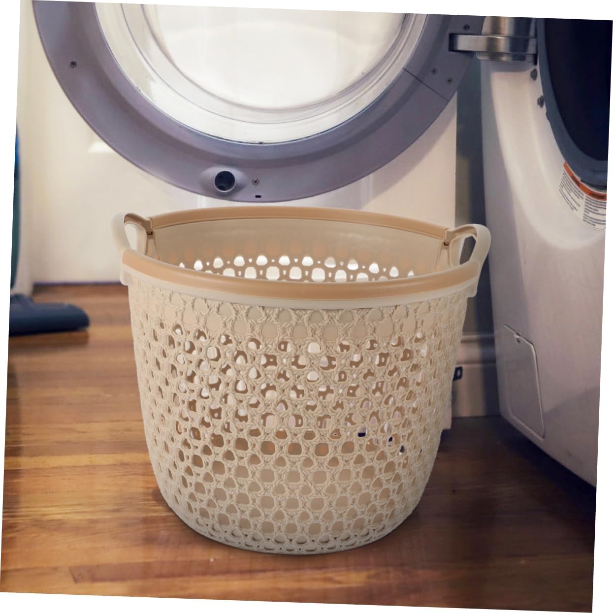Woven Storage Basket Large Capacity Multi Use Organizer for Tabletop Sundries Laundry and Home Storage Versatile Woven Design for Stylish Organization