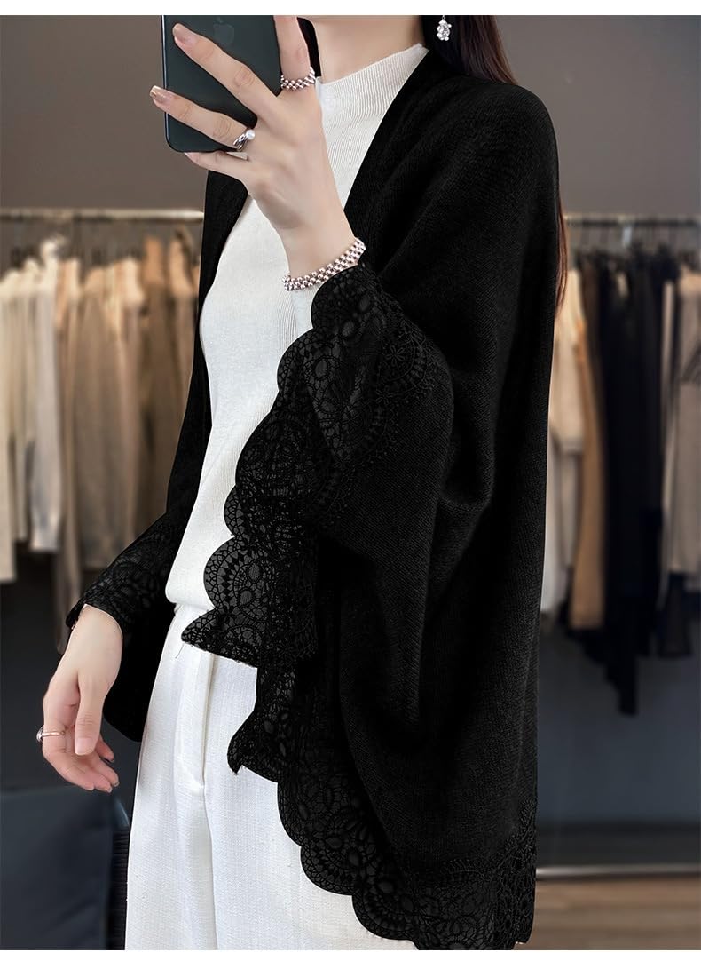 Coprispalle Donna Elegante,Scialli E Stole In Pashmina Di Lana Per Donna Cardigan Con Poncho Lavorato A Maglia Maglione Elegante Sciarpa In Morbido Cashmere Con Maniche Maglione Da Donna