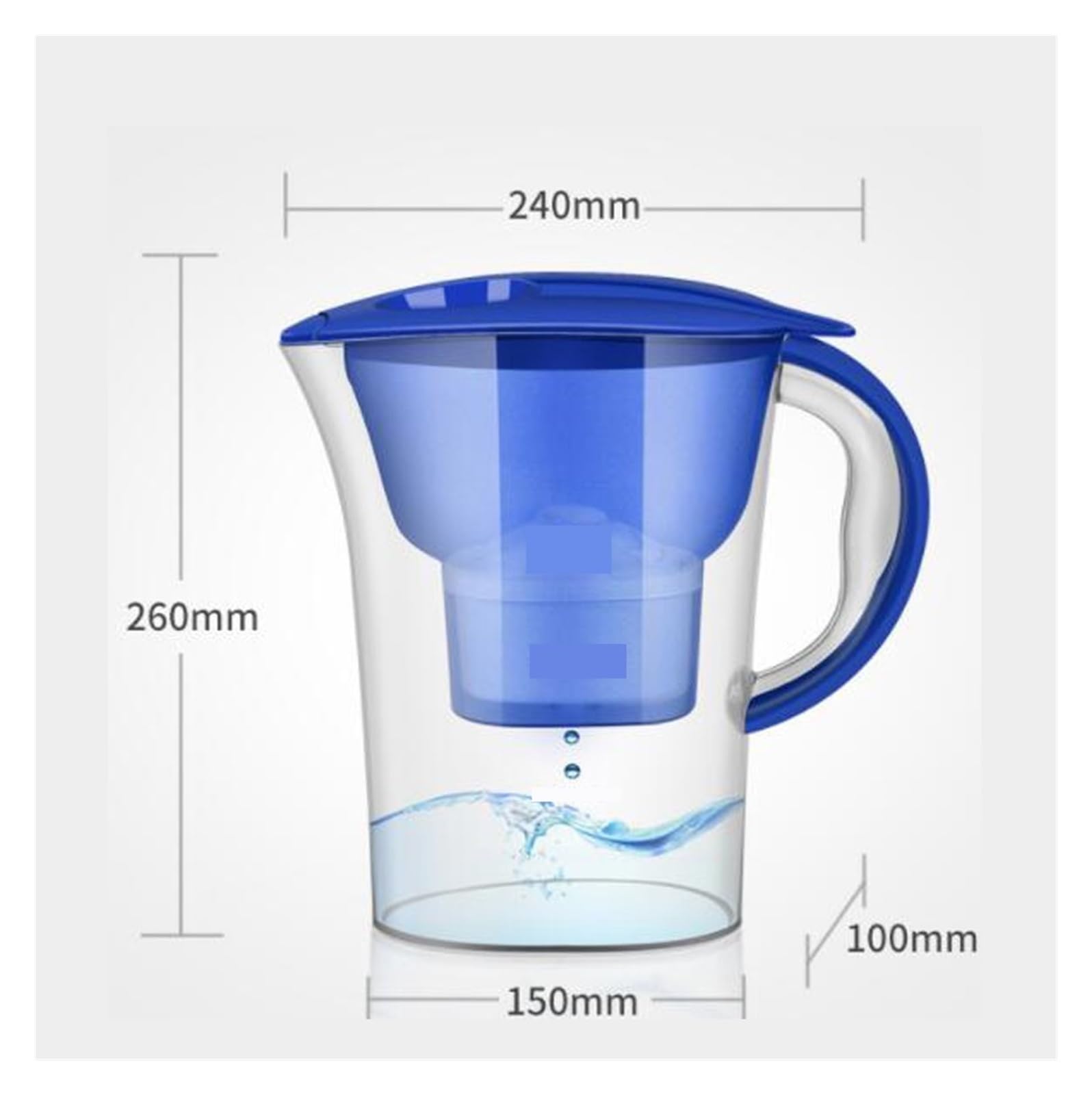 Serbatoio filtro acqua potabile Depuratore d'acqua Capacità 2,5 litri Filtro dell'acqua Filtro a quattro strati Brocca d'acqua Depuratore Ufficio Domestico Tipo universale