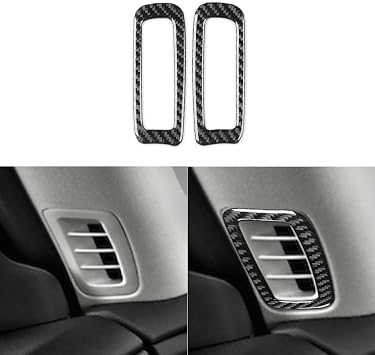 Real Premium Carbon Fiber Sticker Car Inner A-Pillar Panel A/C Outlet Vent Frame Trim Compatible with Mazda CX-9 CX9 2016 2017 2018 2019 2020 2021 2022 2023 Auto Interior Accessories Black