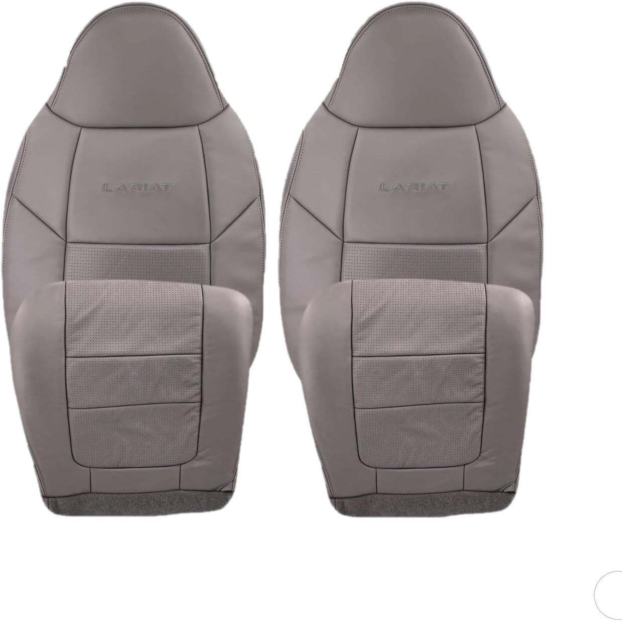Auto Seat Replacement, Compatible with 2001 Ford F250 F350 Lariat Super Duty Perforated Crew Cab Replacement Seat Covers in Genuine Cowhide Leather (Parchment Tan, Front Covers (2 Bottom + 2 Top))