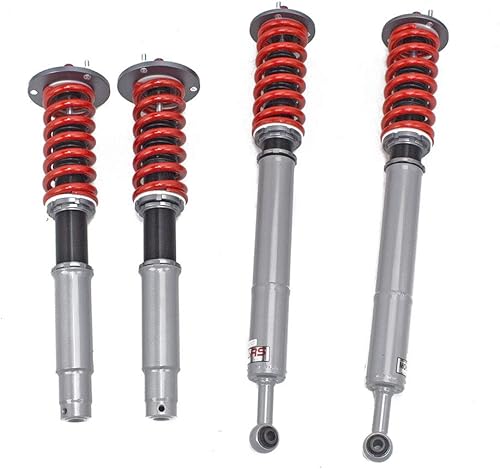 Godspeed MRS1427 MonoRS Kit de bajada de coilover totalmente ajustable, altura de paseo, tensión de resorte y amortiguación de 32 clics, compatible