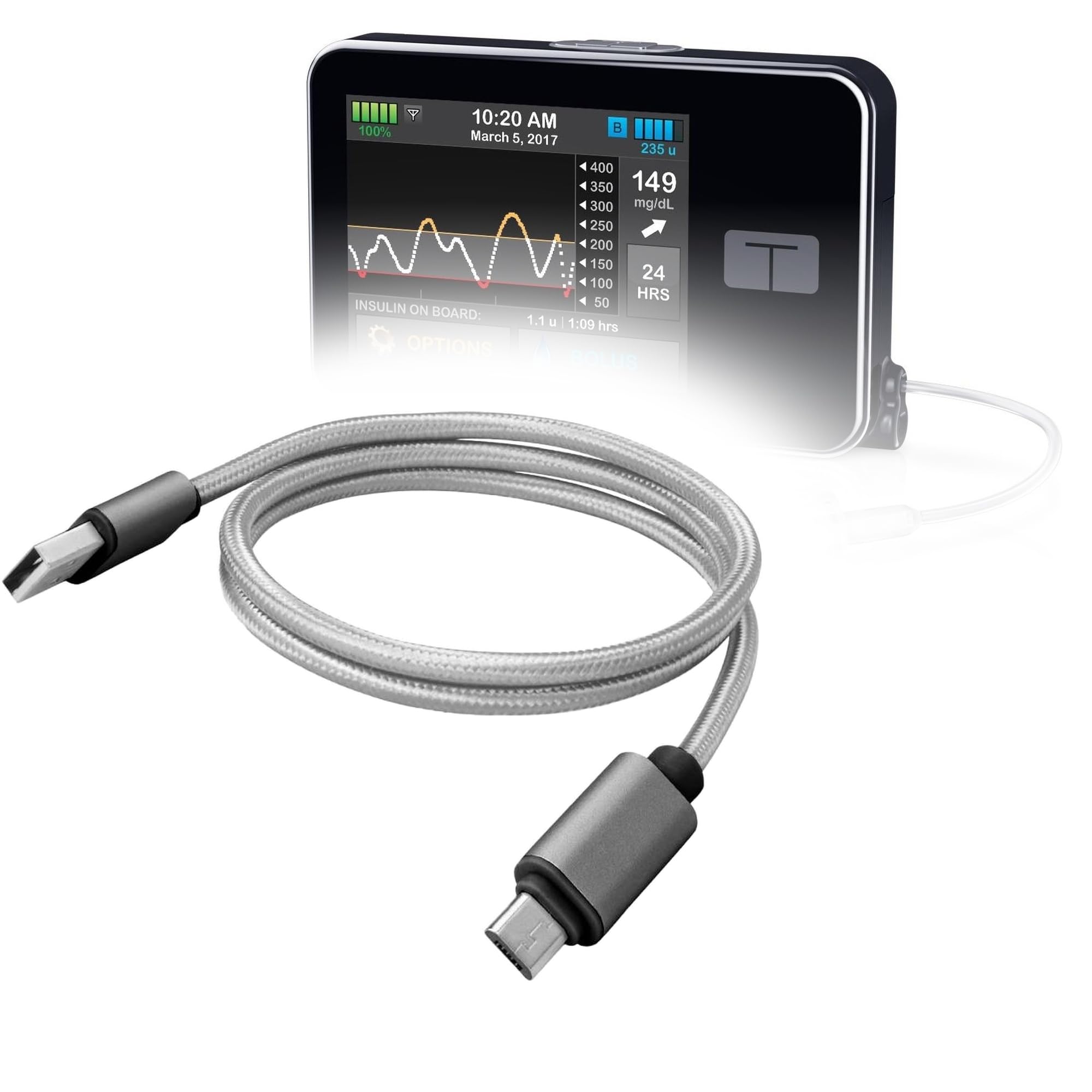 Amazon.com: BoxWave Cable Compatible with Tandem t:Slim X2 Insulin