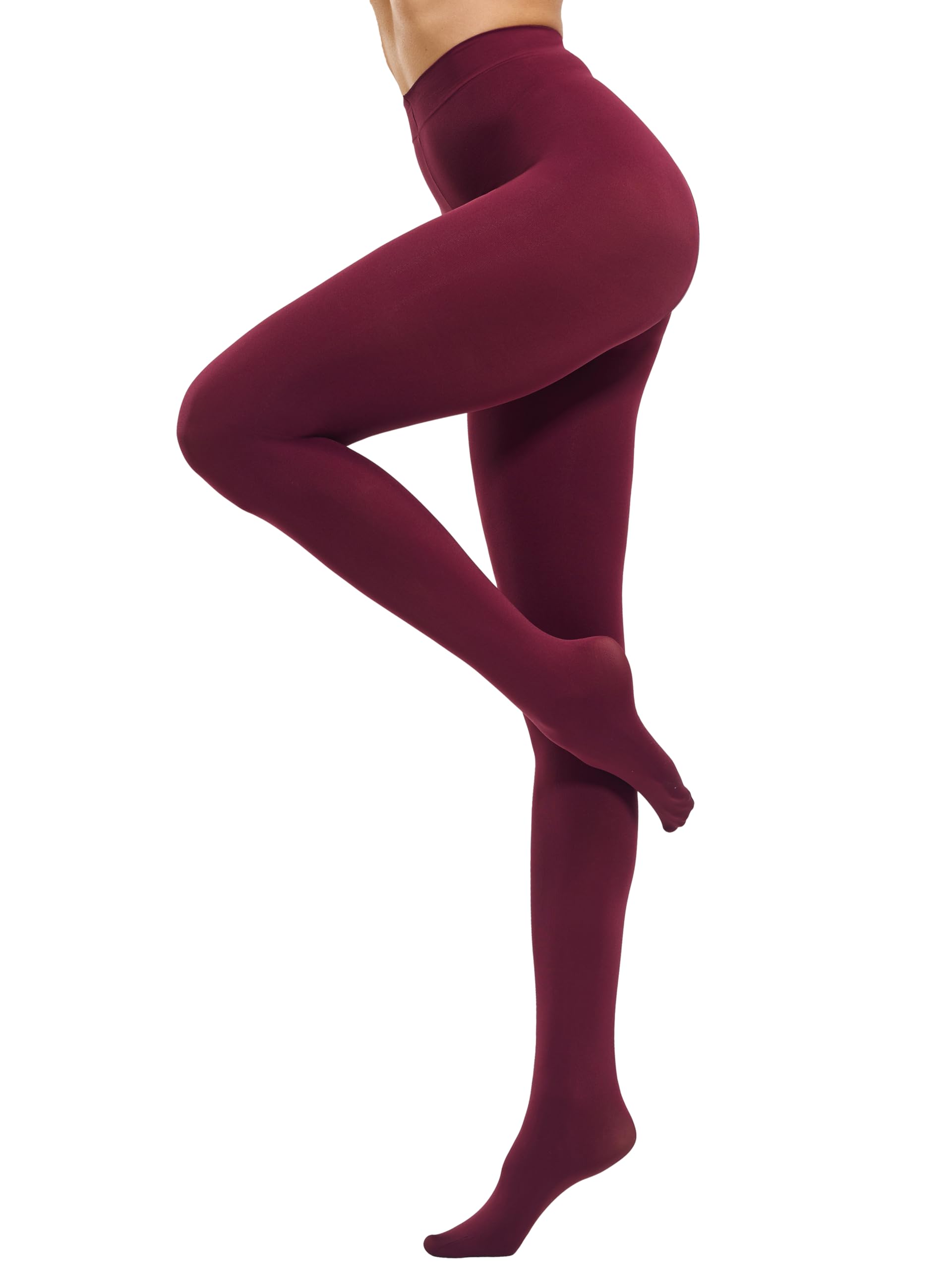 CozyWow Women's 80D Soft Solid Color Semi Opaque Footed Tights High Waist Womens Tights