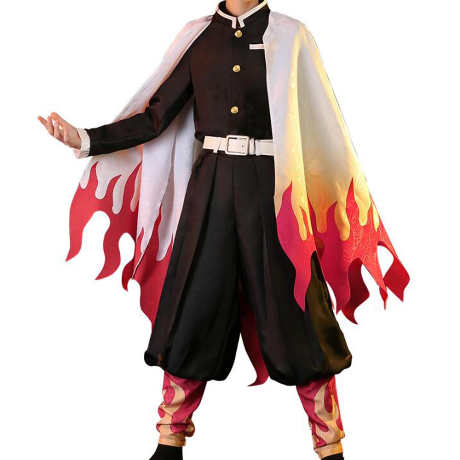 CR ROLECOS Tanjirou Zenitsu Giyuu Cosplay Costume Anime Cosplay Kimono Outfit, Red Rengoku, X-Large โ image 1