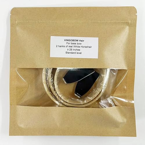 Miniatura 5 de 2 Hanks Bass Bow Hair Replacement 29 pulgadas Natural Mongol Horse Hair para 44 Bass Bow Rehair Herramientas Accesorios Sets