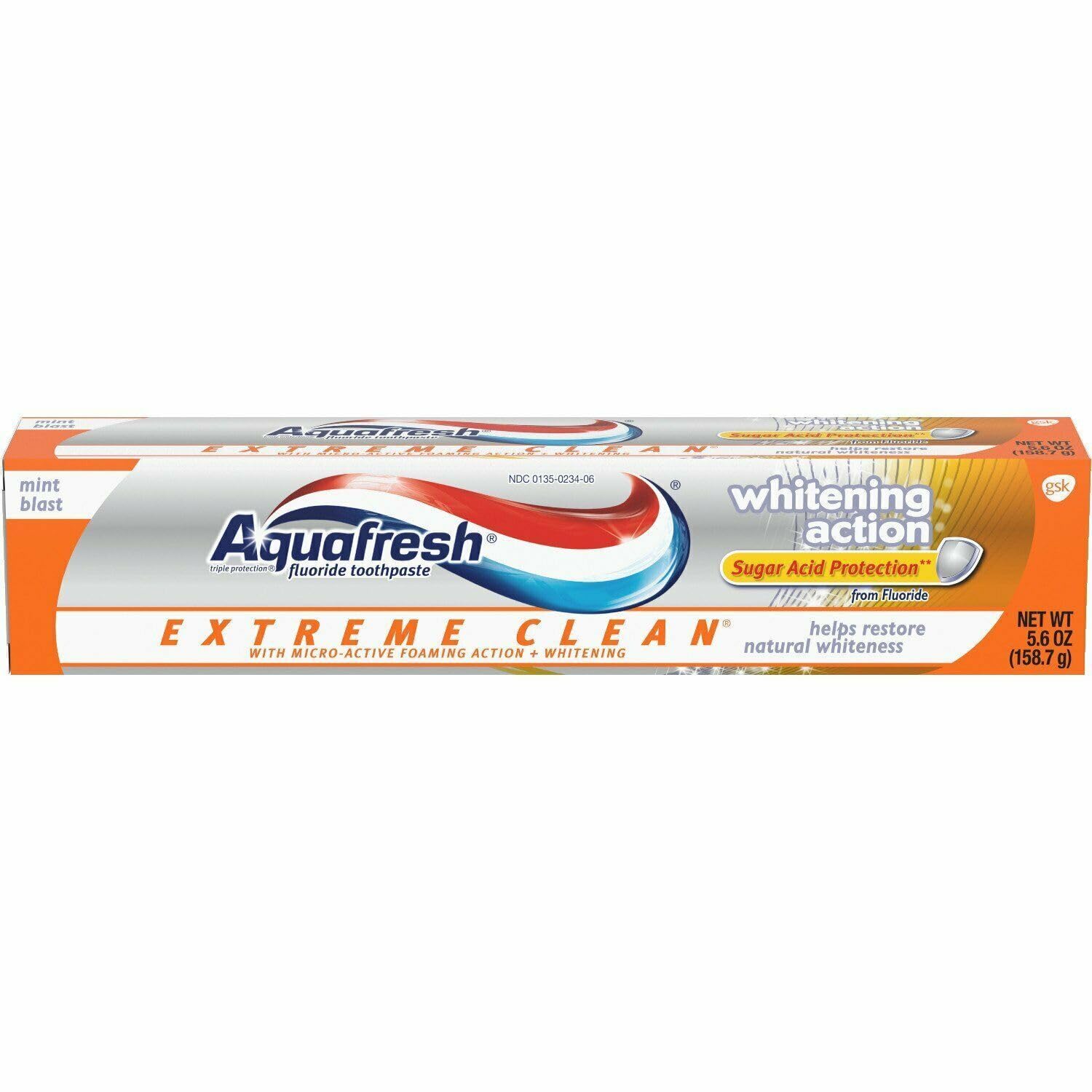 Aquafresh Extreme Clean Whitening Action Fluoride Toothpaste for Cavity Protection, pack of 6 tubes 5.6 oz each 5.6 Ounce (Pack of 6) 6 Pack - Image 1 of 9