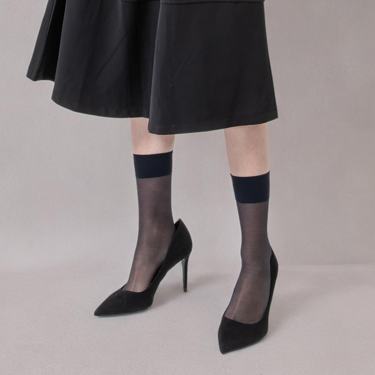 Mcool Mary Womens Nylon Sheer Socks Nude Crew Stocking Ultra Thin Cool See Through Calf High Silk Socks for Women 6Pack - Image 8