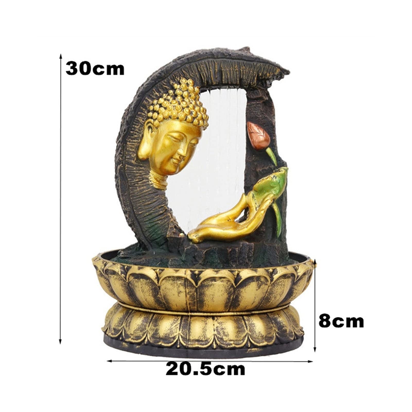 Fontana da Interno con Umidificatore Waterscape della fontana della casa del Buddha del Buddha del Buddha fatto a mano con GUIDATO Ball Light Ball Lucky Ornaments Ufficio artigianato decorazione della