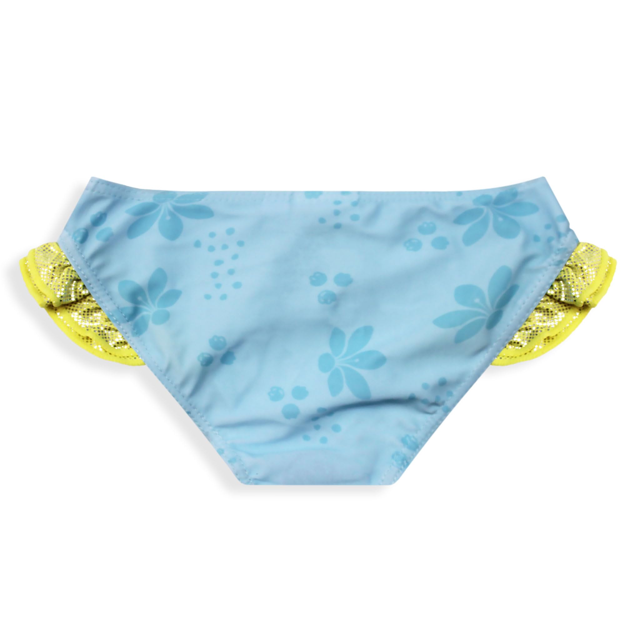 Disney Bañador slip playa para niña Frozen Elsa y Anna con volantes 6657, turquesa, 8 años