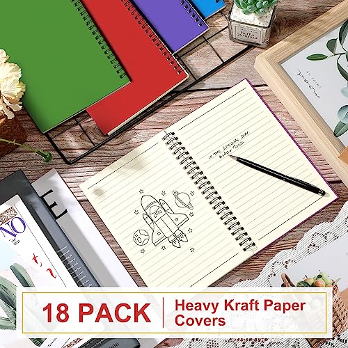 Image of Yahenda Spiral Notebook College Ruled Journals Notebooks Lined 8.3 x 5.5 Inch Note Books Bulk A5 Writing Notebooks Thick Paper Notebook for Office Business School Supplies (Mixed Colors,18 Pcs)