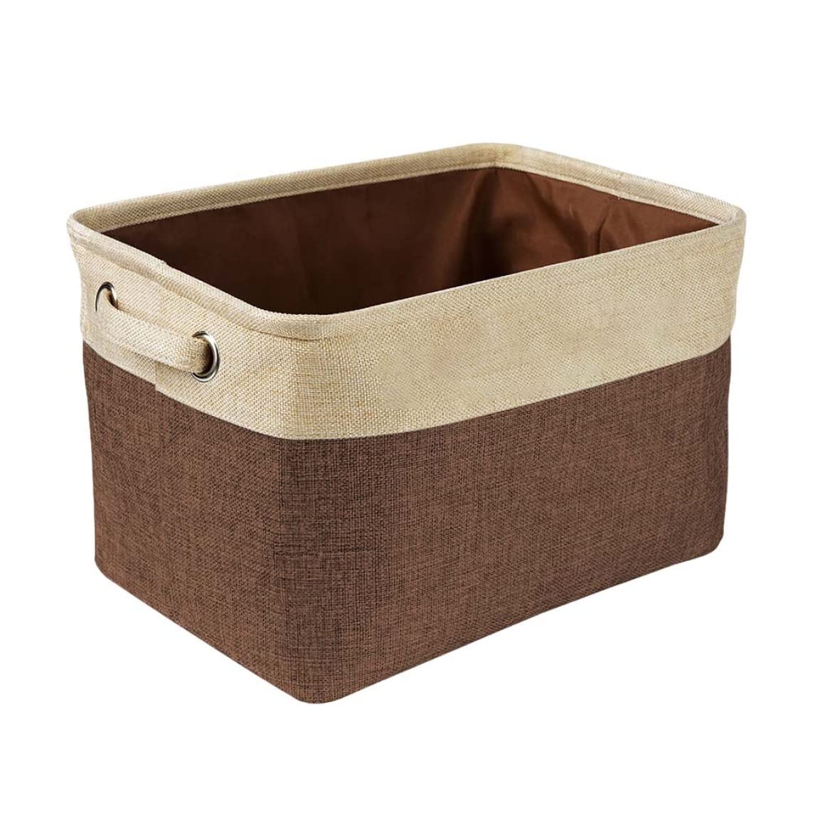 Xjklbyq Brown Dogs Toy Basket Collapsible Pet Toy Storage Box Dogs Toy Bin For Organizing Clothes Toys Dog Toys Bin