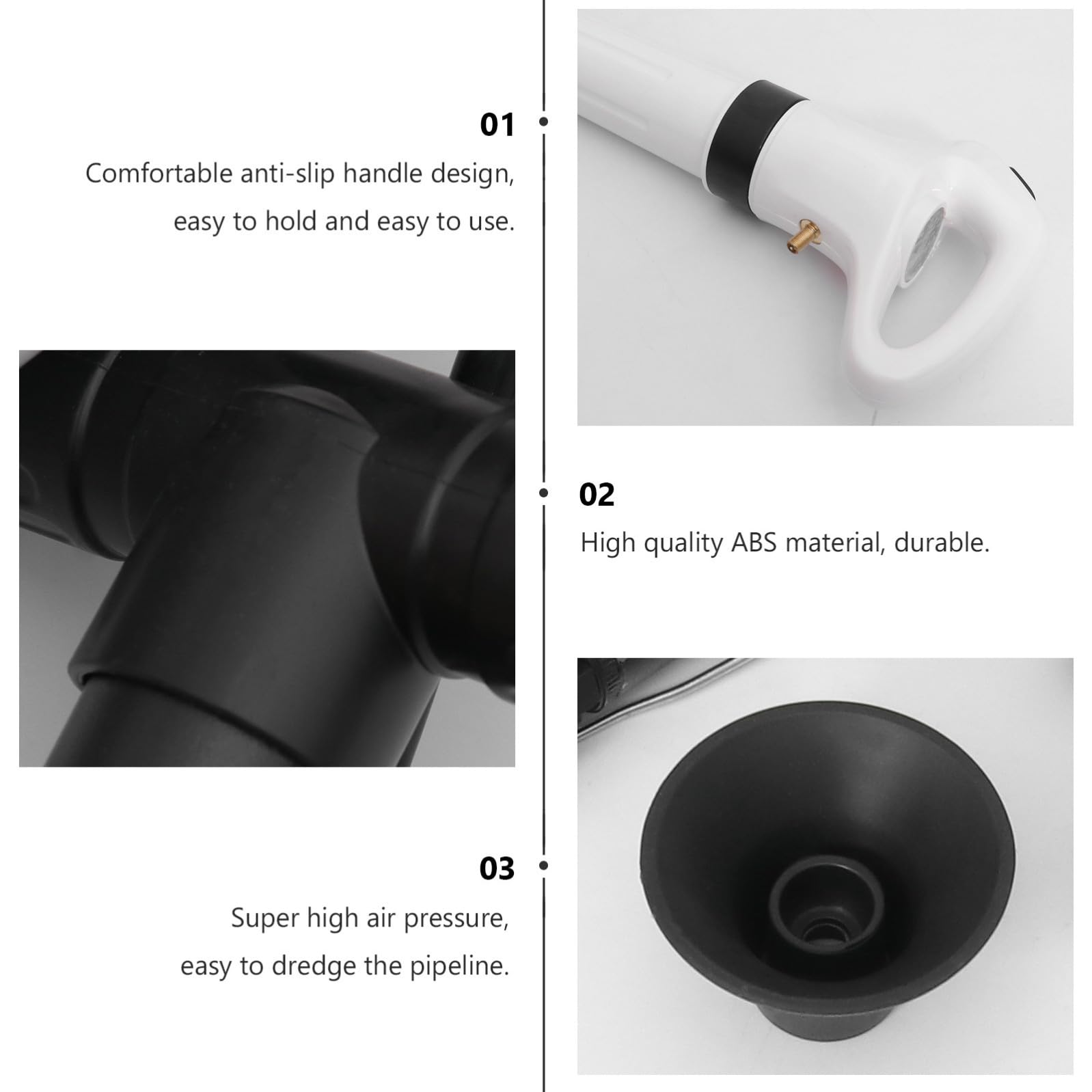 1set Sturatubi Potente per Bagno e Cucina Sifone WC e Scarichi Pratico Kit Bianco per Rimozione Blocchi in Lavandino Vasca e Doccia