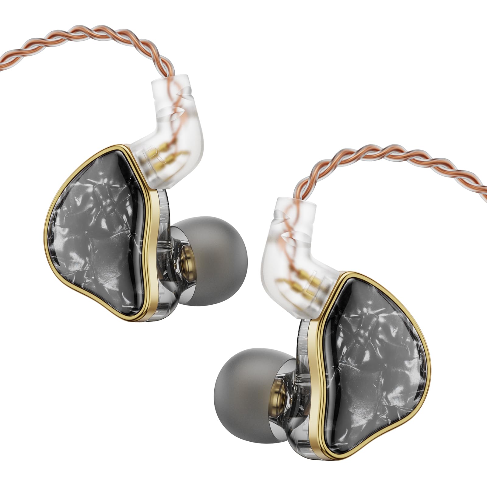 Linsoul KZ ZS10 Pro, 4BA+1DD 5 Driver In Ear Monitor, HiFi Wired Earbuds, Gaming Earbuds, Hybrid IEM Earphones With Stainless Steel Faceplate, Detachable Cable For Musician(with Mic, Dark Black