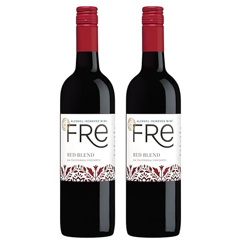 Paquete de vino FRE removido de alcohol con tarjetas de degustación y guía Beclink (paquete de 2, mezcla roja)