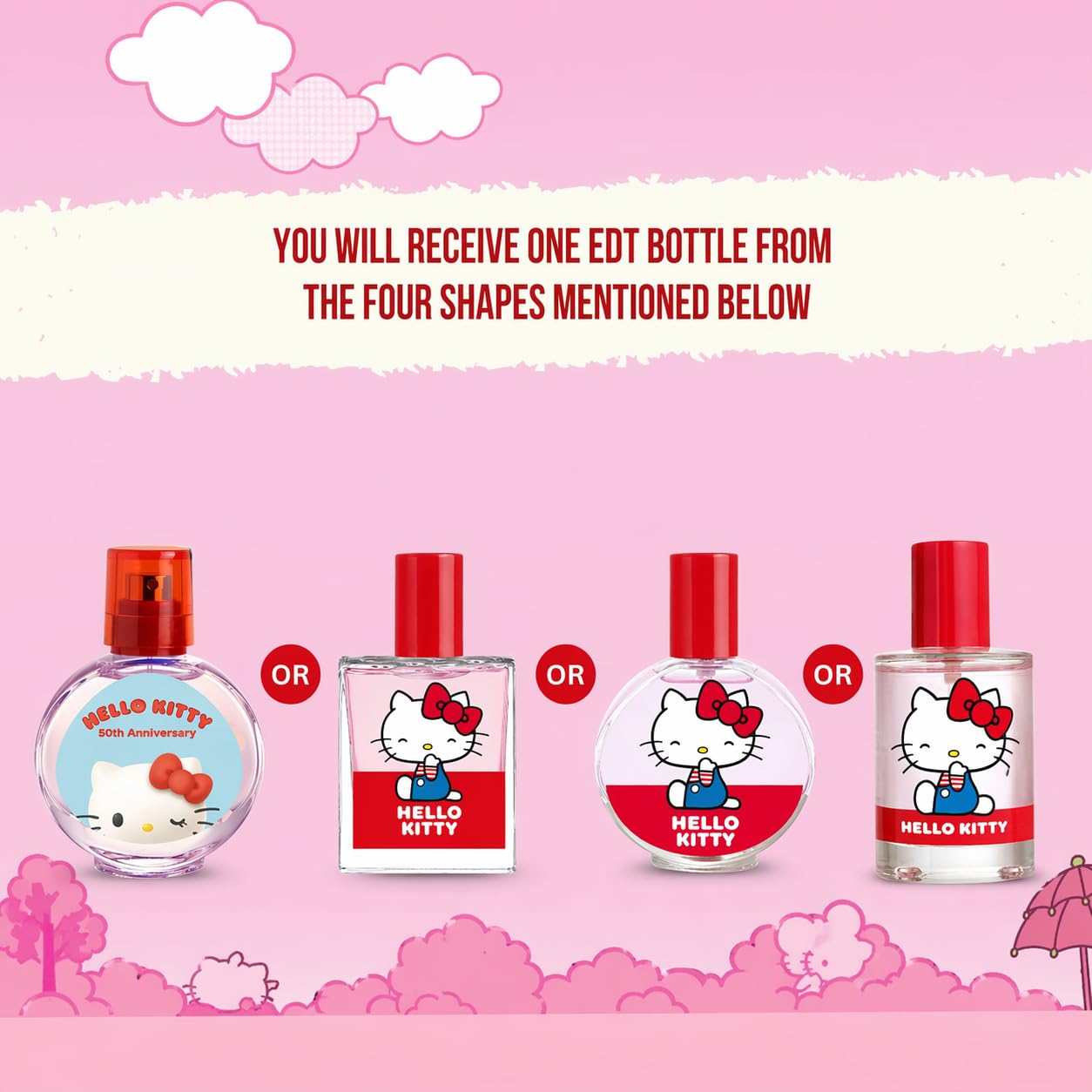 Hello Kitty Profumo per bambini: Eau de Toilette in bella bottiglia di vetro e motivo gattino, regalo per ragazze (30 ml)