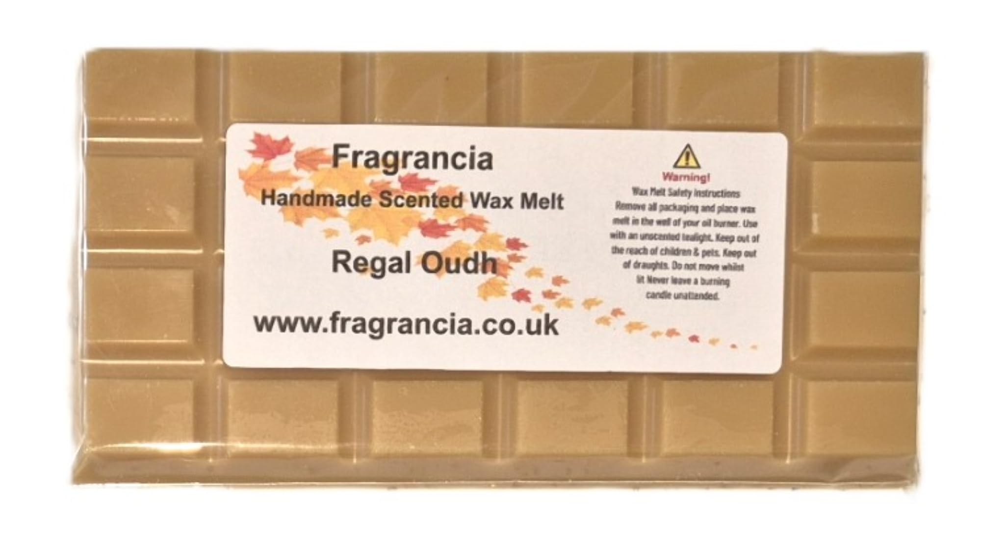 Fragrancia A Single Handmade Highly Scented 85g Wax Melt Bar (REGAL OUDH)