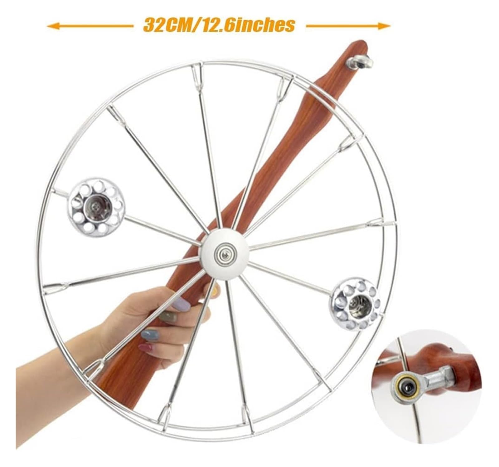 Silenciador de Acero Inoxidable con rodamientos Grandes, enrollador Carrete bloqueable Rueda Eagle, Accesorios for Volar Cometas for niños y Adultos(32cm/12.6")