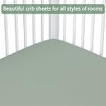 GUNTAIL Baby Crib Sheets for Boys Girls, 2 Pack Fitted Crib Sheet for Standard Crib and Toddler Mattress, Soft Microfiber Baby Sheet 52x28x8in (Brown & Green)