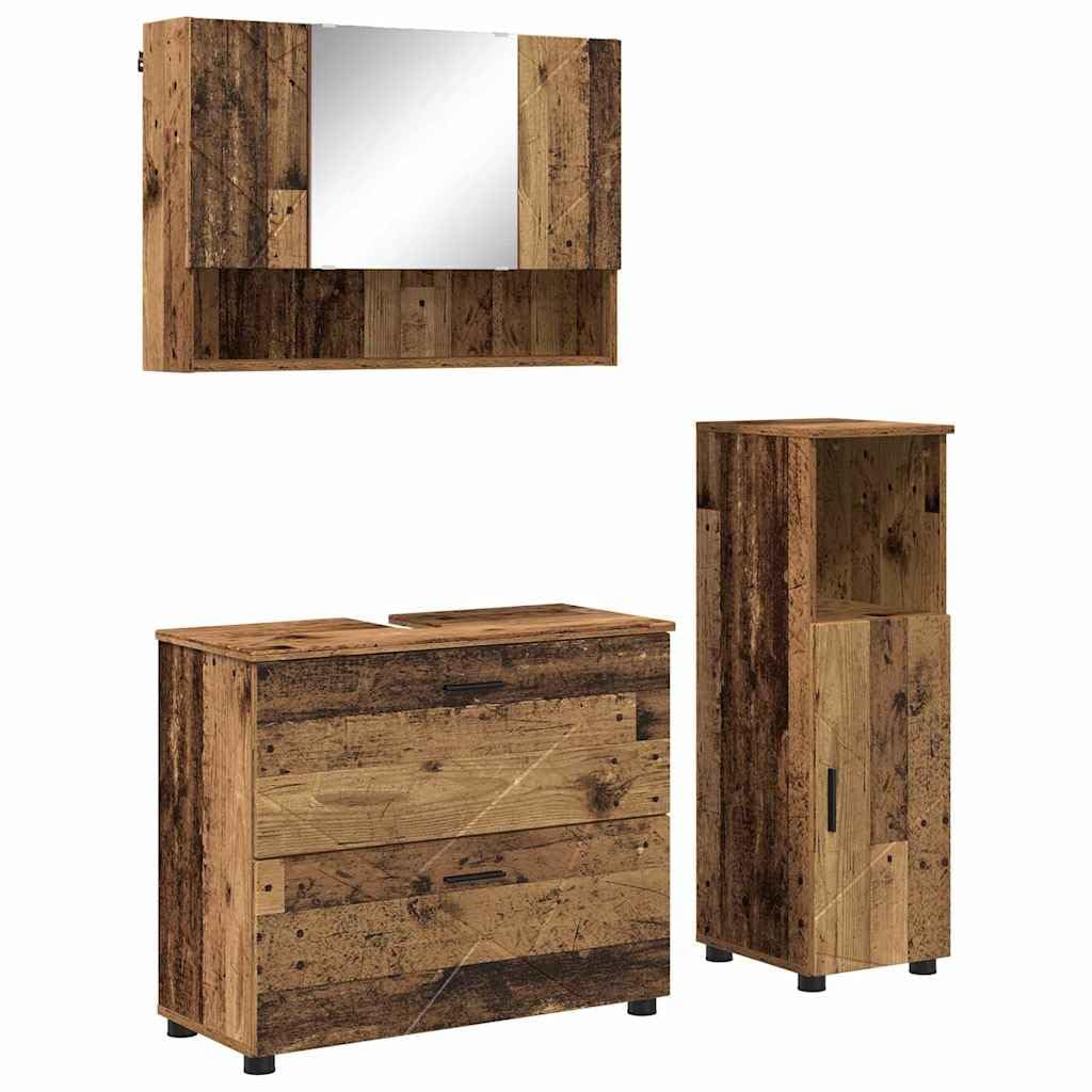 Juego de muebles de baño 3 piezas montado en la pared lavabo