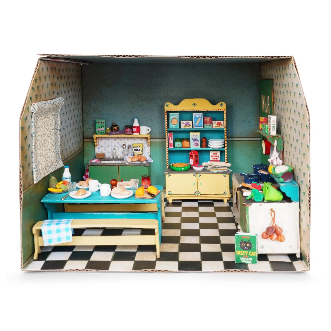 Sam & Julia - Paket: Baue Dein eigenes Mäusehaus - Miniatur Räume, Puppen-Möbel und Zubehör 1/12 fürs Puppenhaus oder für die Puppenstube zum selber basteln