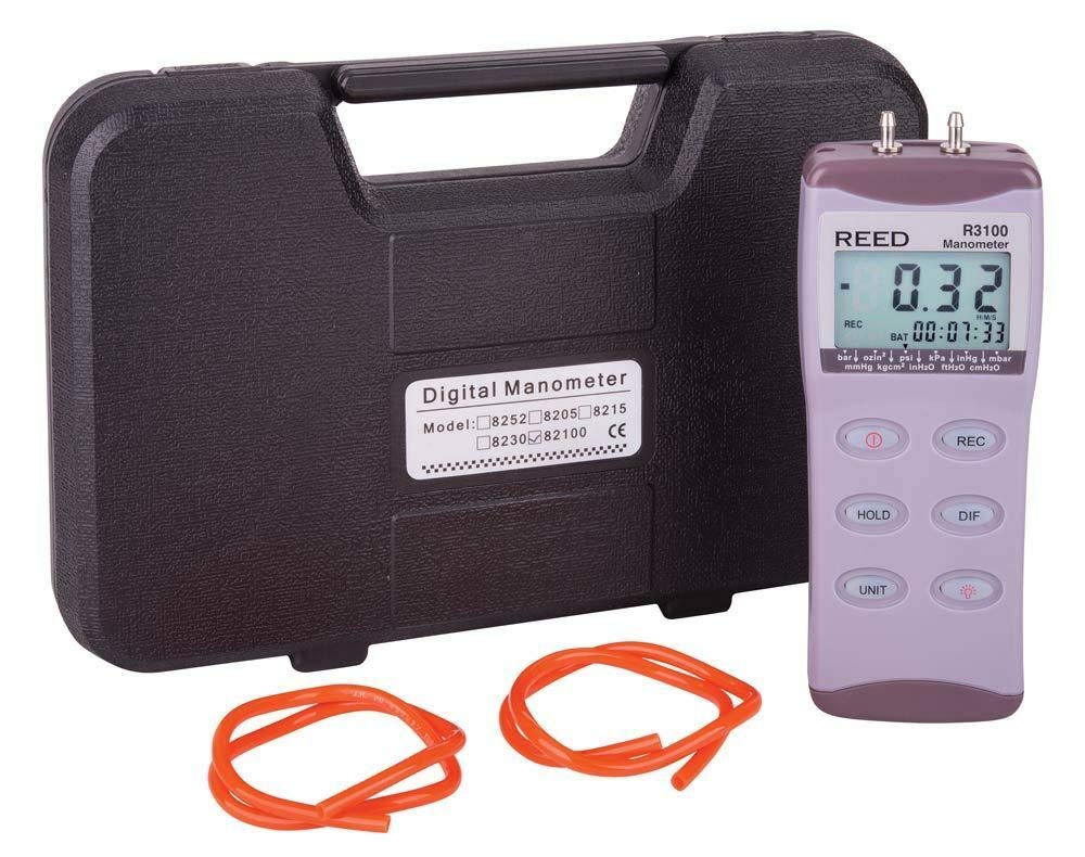 REED Instruments R3100 Digital Manometer, Gauge / Differential, 100psi