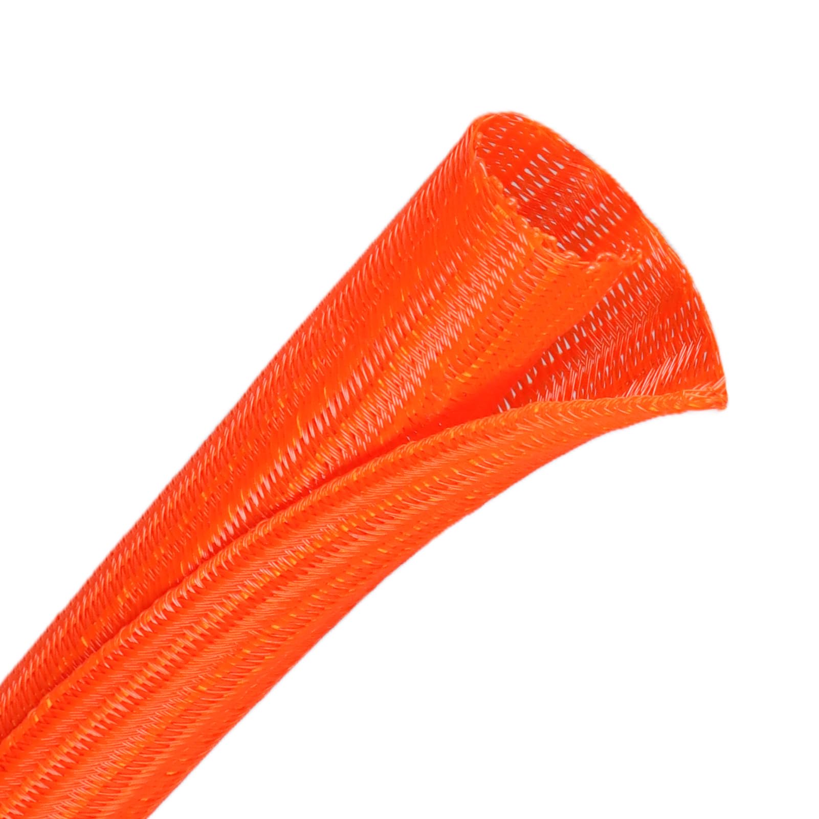 Wire Loom Tubing, 10ft Split Braided Cable Management Sleeve, Flexible Mesh Cord Protector Cable Sleeve for TV Computer (Orange, 1/2")