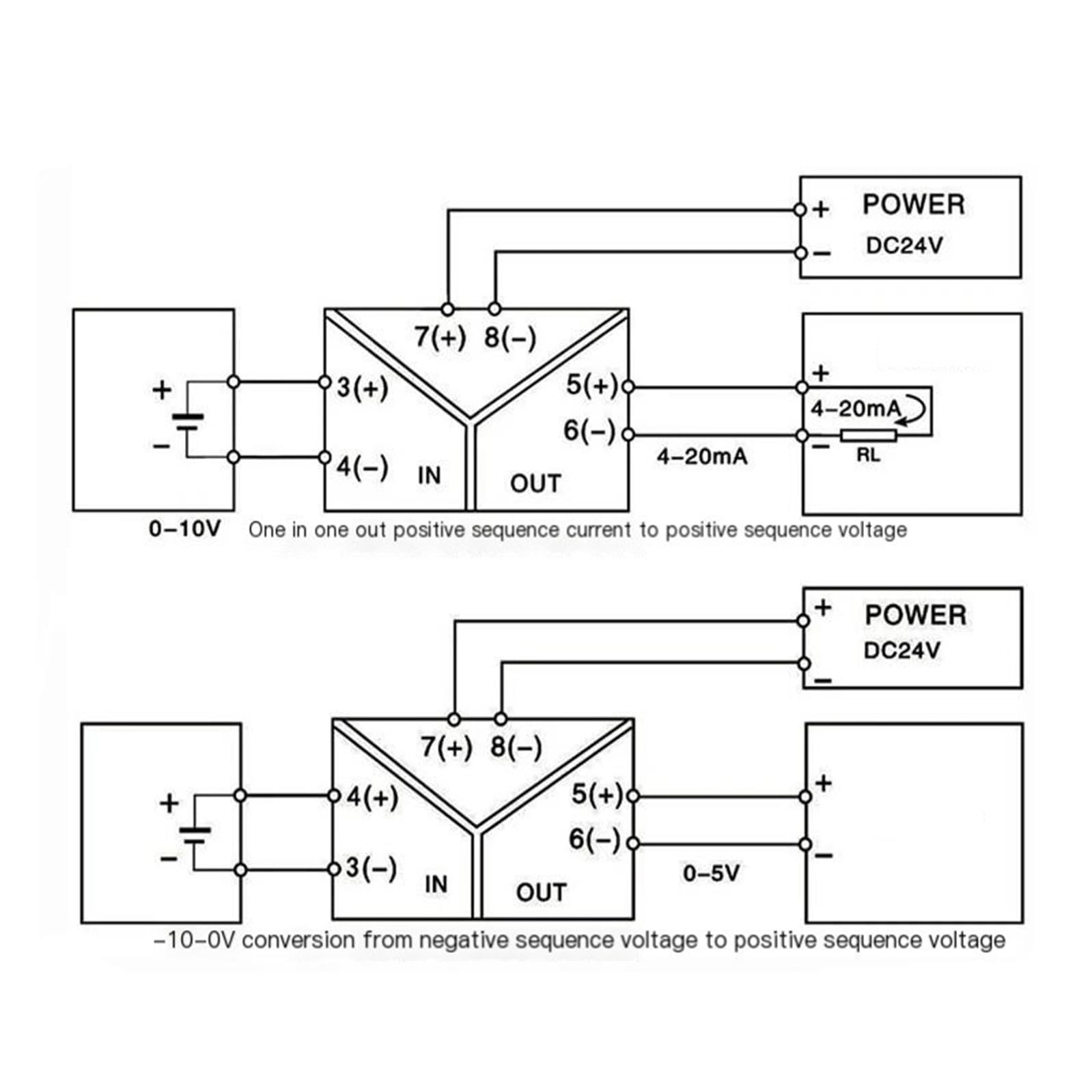 Convertidor de CC 4-20 mA 0-10 V Convertidor de CC 10 V 5 V 1 Entrada 1 Salida 75 MV Convertidor 2000 V(Input 0-10mA,0-10mA Output)