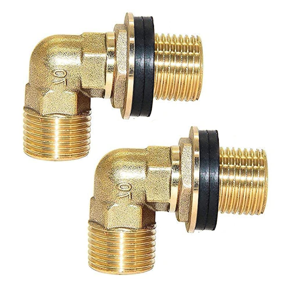 Joywayus Kit de instalación de grifo comercial, 2 piezas, rosca macho recta de 1/2 pulgada, conector de montaje contra salpicaduras de codo de 90° para montaje en pared grifo comercial