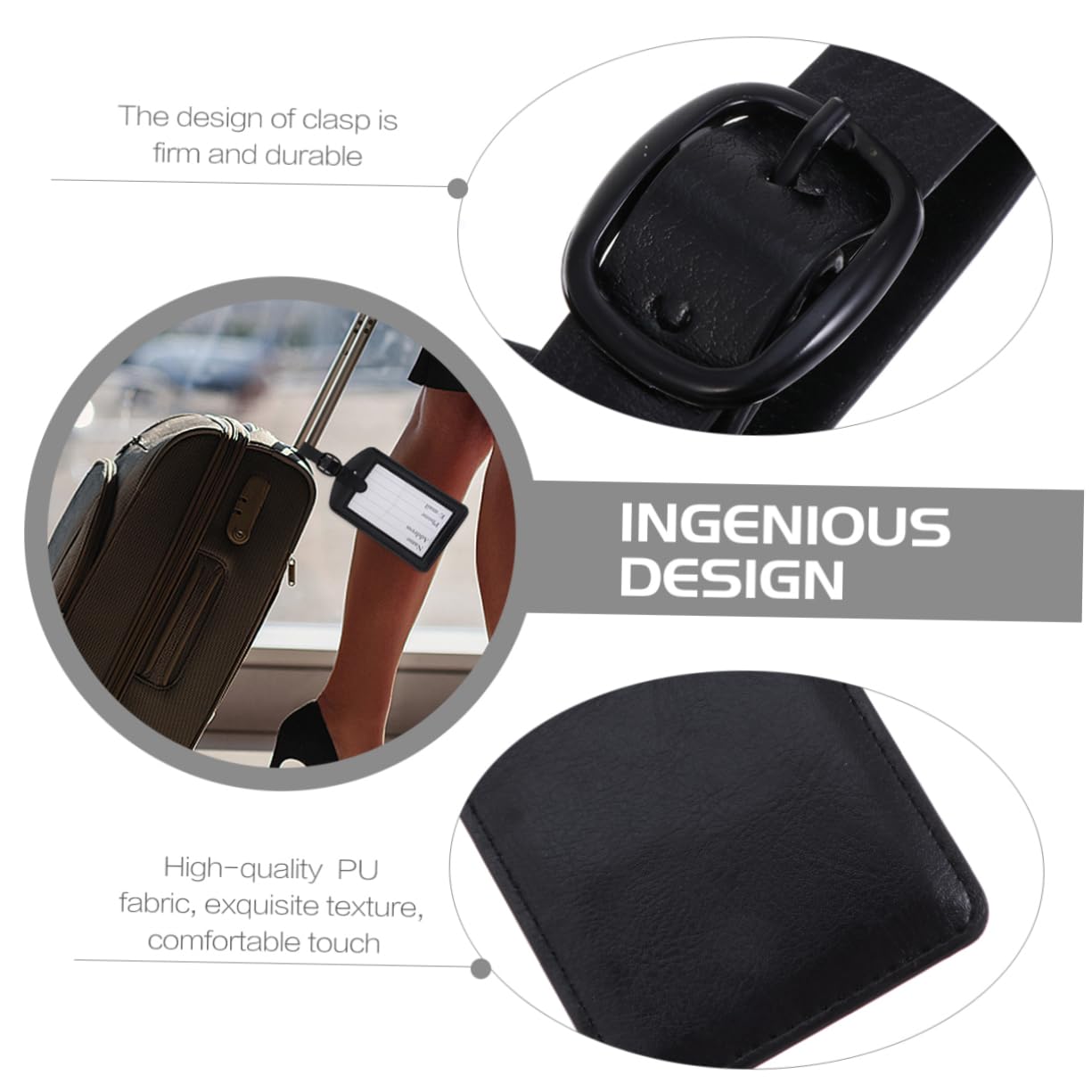 FOMIYES 2 Set Tag Valigia Pu Etichette Per Bagaglio Design Identificatore Pratico Per Valigie Adatte Trolley Borse 5 Pezzi*2
