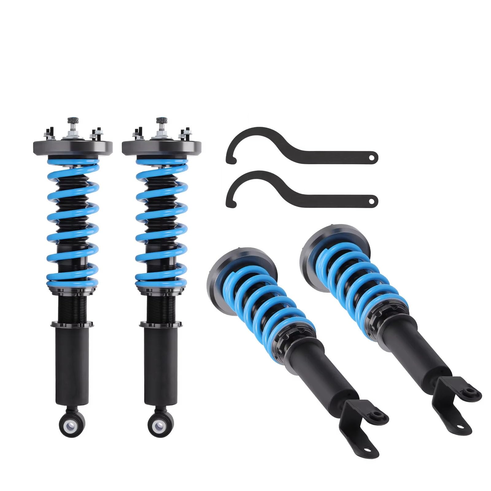Amortiguadores Suspensión Compatible con Jaguar para XJR XJ8 X358 X350 2003-2009 Kit De Conversión De Suspensión Neumática A Resorte Helicoidal Amortiguador Ajustable Coilover