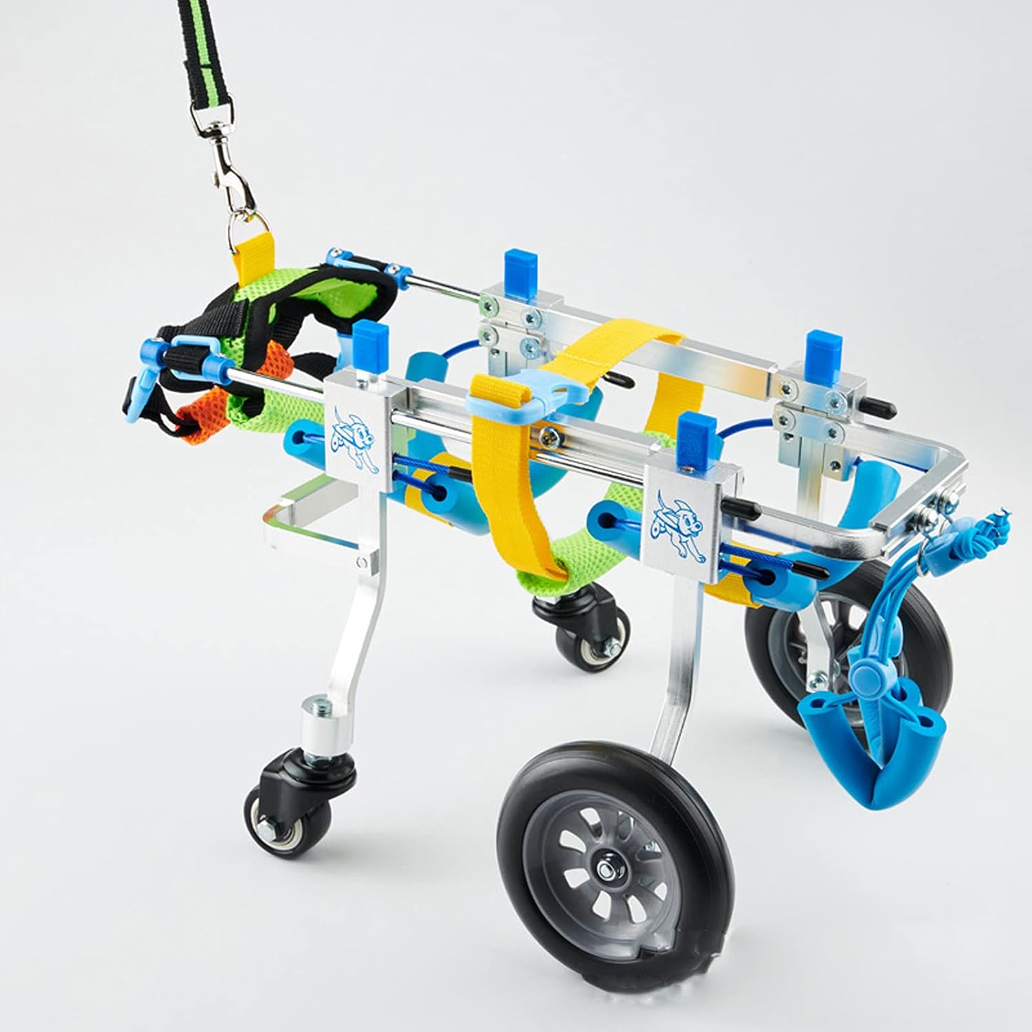 4 Wheels Adjustable Dog Pet Wheelchair Pet Hind Leg Exercise Car Disabled Dog Assisted Walk Car for Handicapped Puppy Cats (XXS)