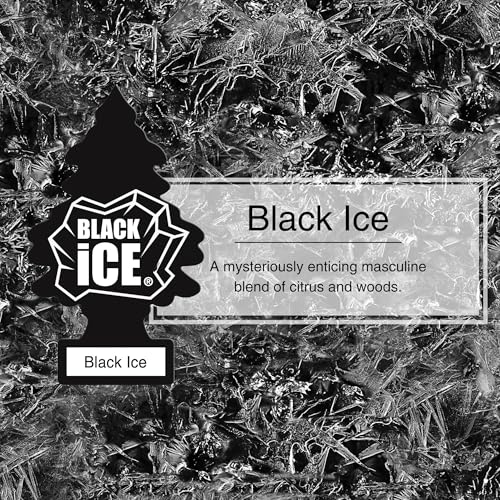 Image of Little Trees Black Ice Air Freshener | Bold Citrus & Woody Fragrance | Iconic Tree Hanging Design | For Car, Home, Wardrobe | Imported from USA