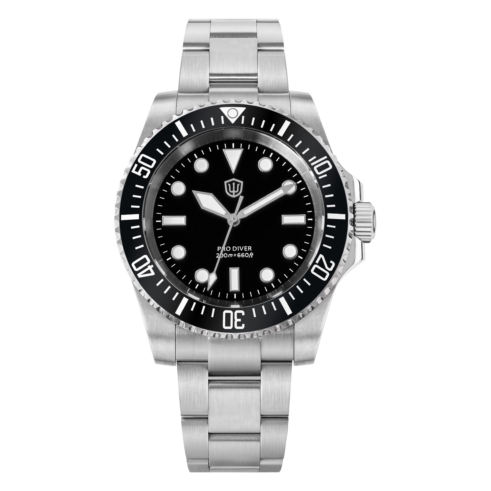 watchdives Professionelle Taucheruhr, WD1680Q V2 Japan VH31 Sweep Second Quarz Armbanduhr 40mm Saphirglas Uhr 200m wasserdichte Leuchtende Analoguhr