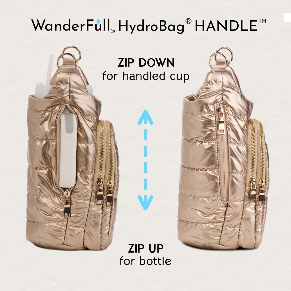 WanderFull Manico Hydrobag oro con finiture in pelle vegana