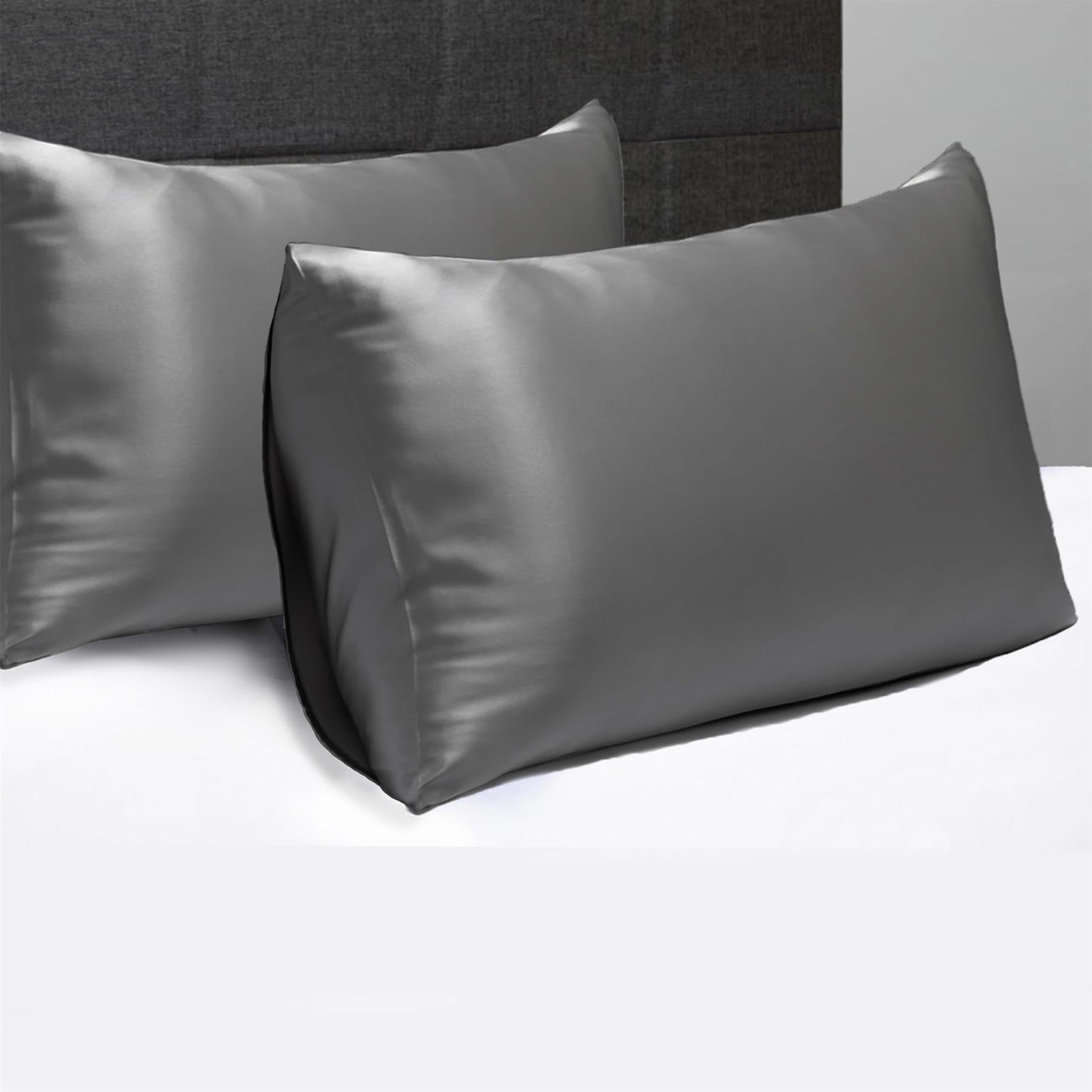 Roseley 100% BAMBOO Duvet Cover Set 300TC Organic Hypoallergenic Bed Linen Breathable Natural Fabric Temperature Regulating Machine Washable & Sustainable Bedding (Grey, 2 Housewife Cases)