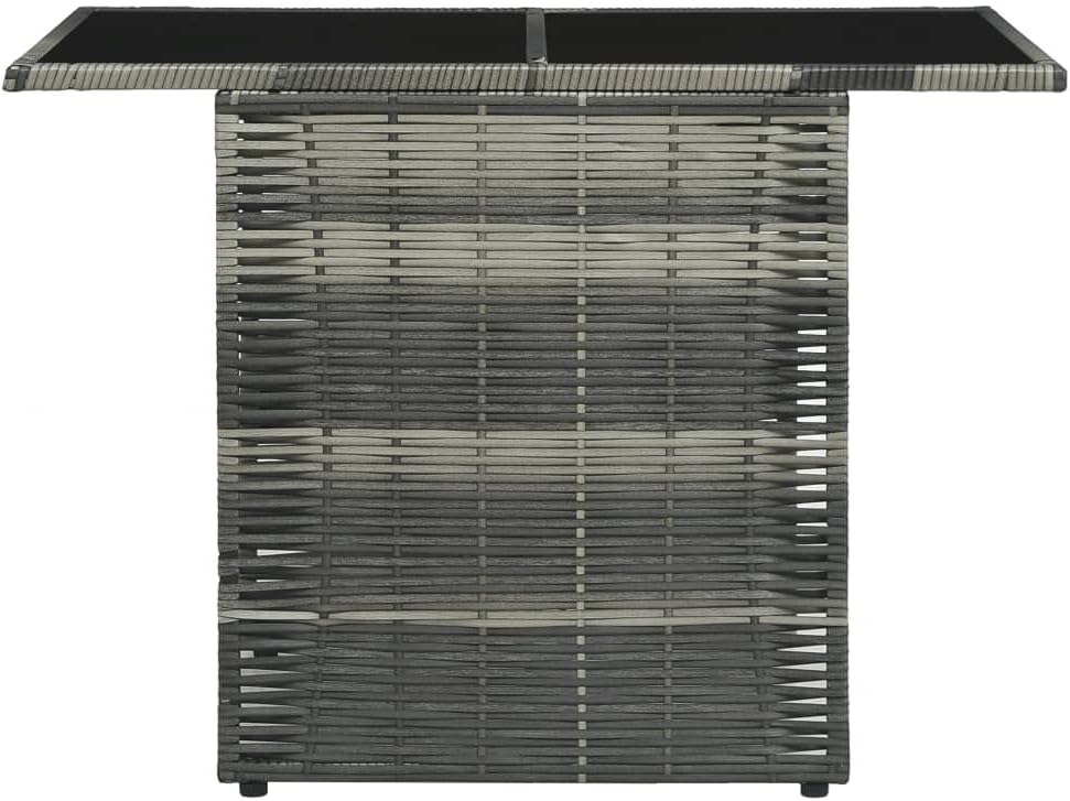 3 Piece Bistro Set with Cushions,Balcony Bar,Backyard Decor,Balcony Furniture,Afternoon Tea Suit,Perfect for Patio, Garden, Porch,Family Room,Sitting Area, Poly Rattan Gray