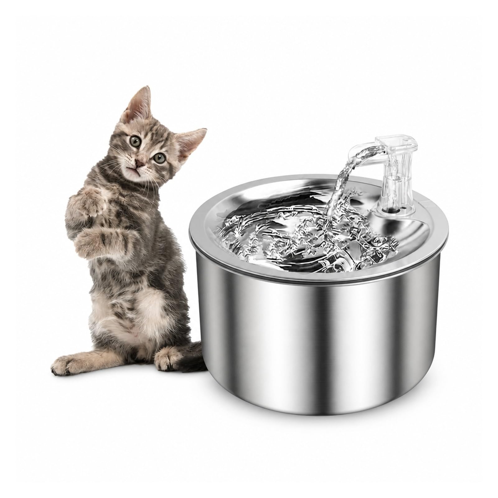 Fuente De Agua para Gatos Inoxidable 2L