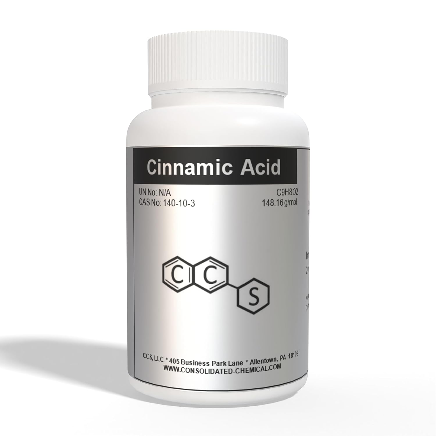 Cinnamic Acid - High Purity Crystalline Powder for Industrial and Laboratory Use - 50g