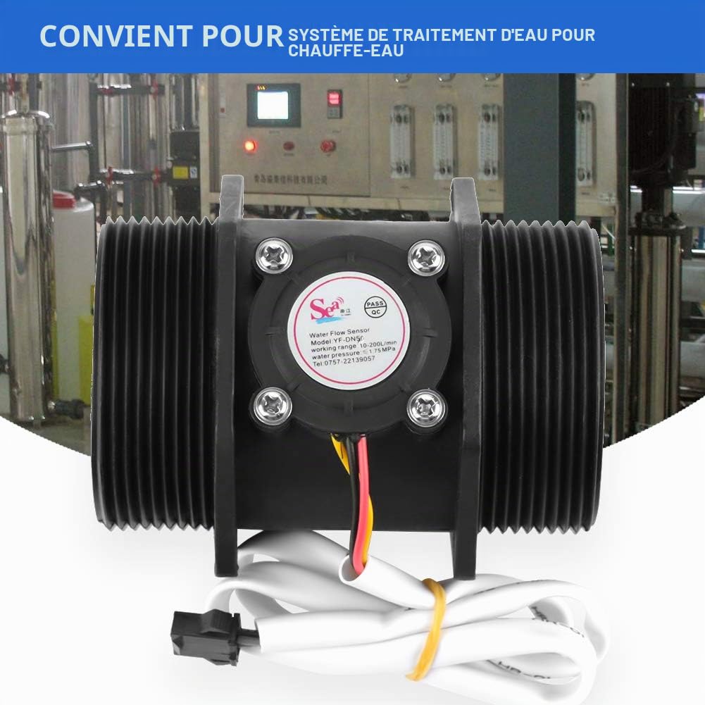 ViaGasaFamido Débitmètre d'eau à Effet Hall, 10-300L/min, DN50 G2, Haute Précision, pour Chauffe-Eau et Systèmes Thermiques
