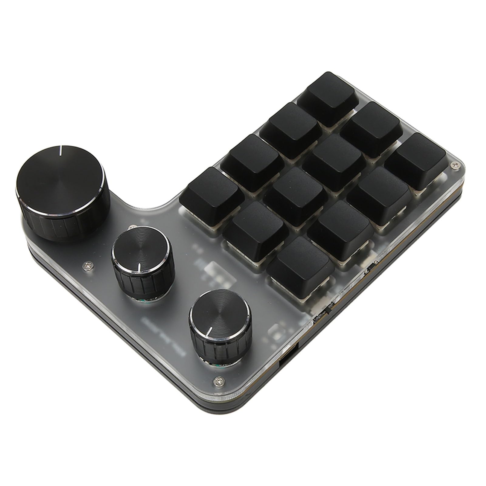 Pongnas Tastiera Meccanica, Tastiera Meccanica Tocco Confortevole Impermeabile 12 Tasti con Interruttore Rosso Multifunzionale a 3 Manopole per il Gioco (Wireless BT (batteria integrata