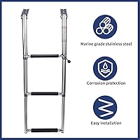 Vista 7 de Escalera telescópica de 3 escalones para barco marino, escalón de natación, escalera plegable de acero inoxidable para barco yate
