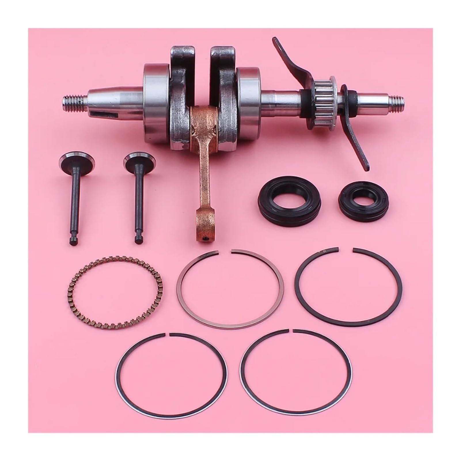 Kit de Juntas de pistón y válvula de Sello de Aceite for cigüeñal, for Motor pequeño de cortacésped GX35 de 35 CC y GX 35