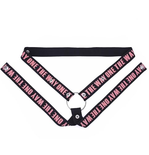 Anti-Off Male Chastity Cage Device Auxiliary Belt Adjustable Rope-Three Way Widen Elastic Band, Sex Toy Sexy Underwear for Men - Pink-3
