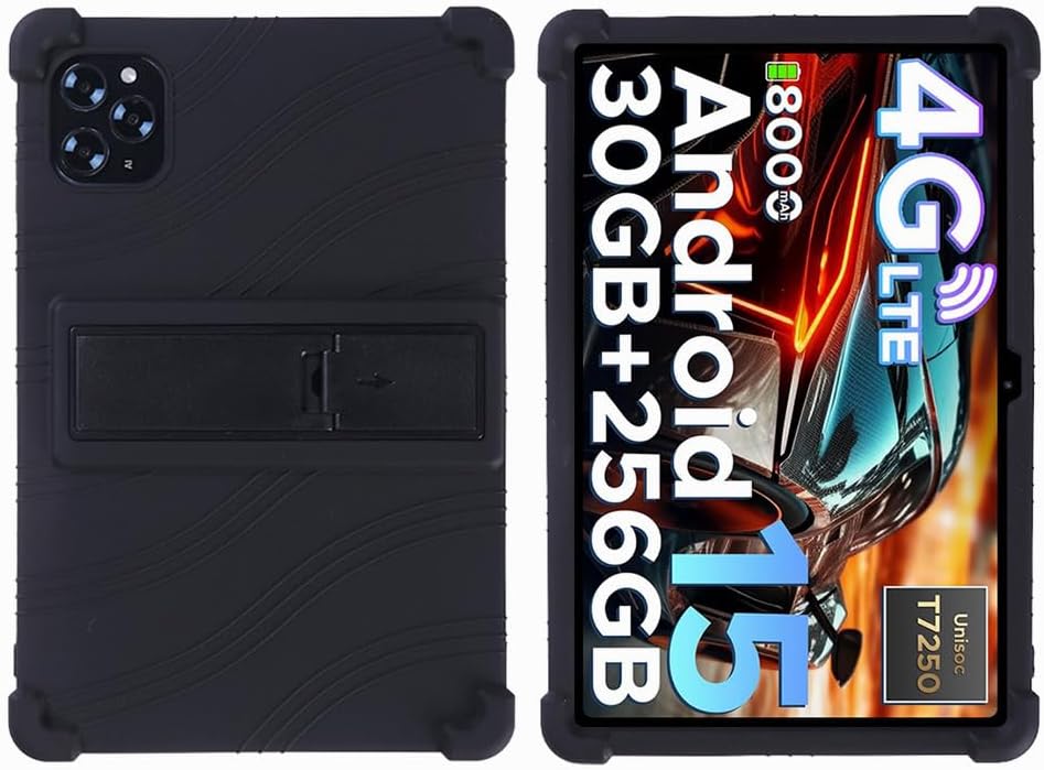 For DOOGEE G6 Tablet Case 11-Inch Soft Silicone Cover Shockproof Case for DOOGEE G6 with Adjustable Bracket, Easy to Wear, Protective Case for Kids, Full Protection. Black
